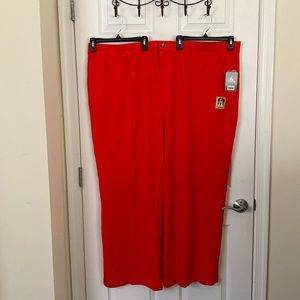 NWT Disney Red Orange Minnie Mouse Elastic Waist Mickey Button Ponte Pant 3X